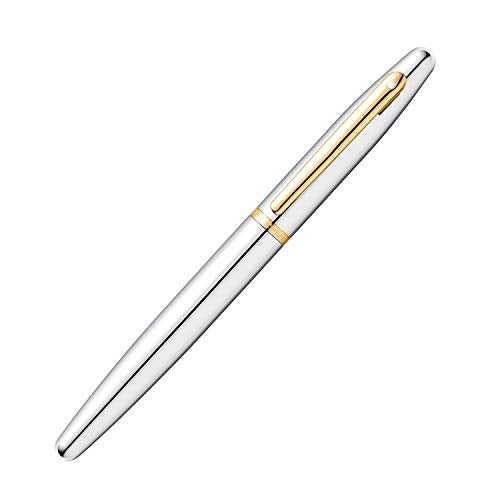 Sheaffer VFM 9422 Rollerball Pen Polished Chrome with Gold Plated Trim | Premium Silver pen - Image 3