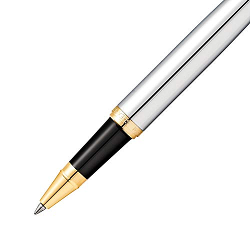 Sheaffer VFM 9422 Rollerball Pen Polished Chrome with Gold Plated Trim | Premium Silver pen - Image 4