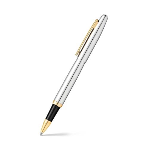 Sheaffer VFM 9422 Rollerball Pen Polished Chrome with Gold Plated Trim | Premium Silver pen - Image 1