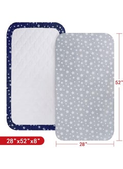 Moonsea Moonsea Crib Sheets for Boys or Girls 2 Pack, Fitted Crib Sheet for Standard Size Crib and Toddler Mattresses, Soft and Breathable Material, Grey & Navy  - Image 5