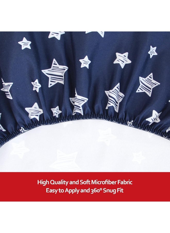 Moonsea Moonsea Crib Sheets for Boys or Girls 2 Pack, Fitted Crib Sheet for Standard Size Crib and Toddler Mattresses, Soft and Breathable Material, Grey & Navy  - Image 3
