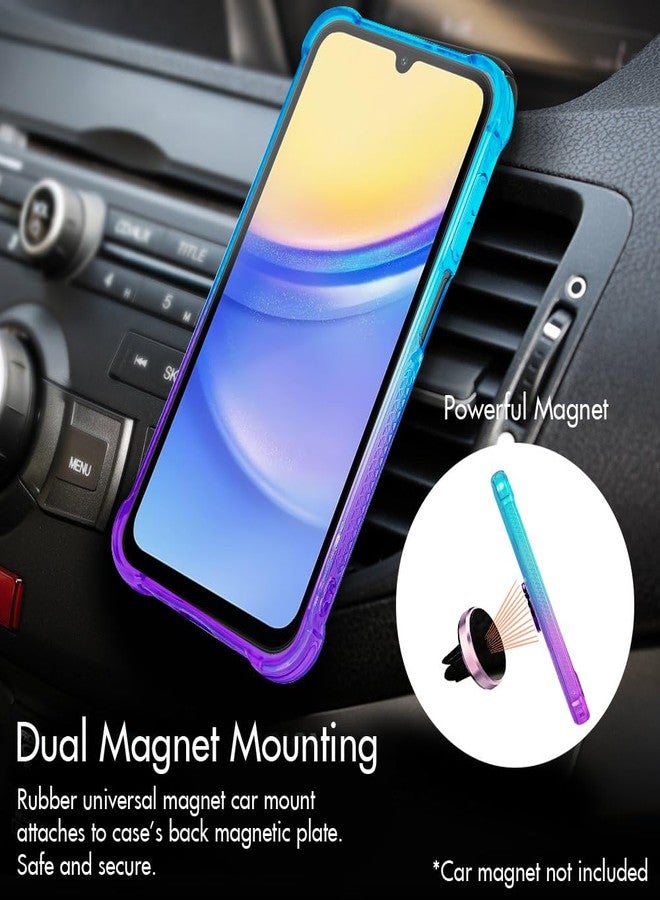 Silverback for Galaxy A15 5G Phone Case, Moving Liquid Holographic Sparkle Glitter Case with Kickstand, Girls Women Bling Diamond Ring Slim Protective Case for Samsung Galaxy A15 5G - Purple - Image 3