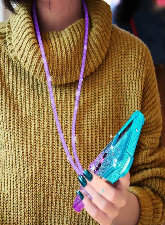 Silverback for Galaxy A15 5G Phone Case, Moving Liquid Holographic Sparkle Glitter Case with Kickstand, Girls Women Bling Diamond Ring Slim Protective Case for Samsung Galaxy A15 5G - Purple - Image 4