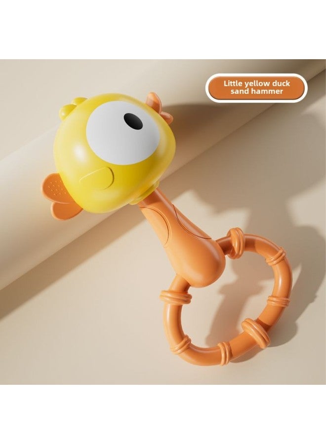 Hammer Baby Early Childhood Toy Children's Small Rattle Bells Newborn Baby's Grasping And Chasing Vision Training Can Bite Boiled Bell-Color:Upgraded Yellow Chicken Sand Hammer With Ring  - Image 1