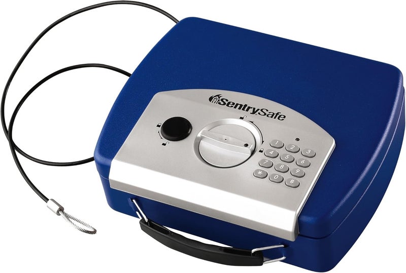 SentrySafe P008Ebl Electronic Compact Safe - 0.08 Cubic Feet, Blue - Image 1