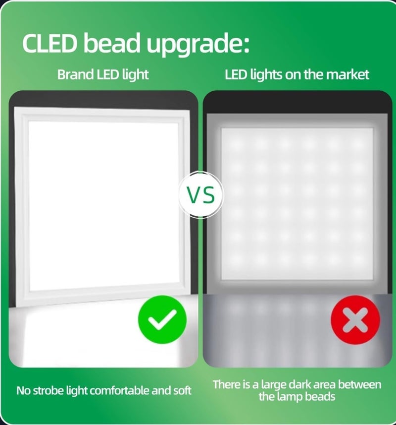 60x60cm LED Panel Light 80W - Ultra Slim Square Ceiling Light (Pack of 2) - Warm White - Image 4