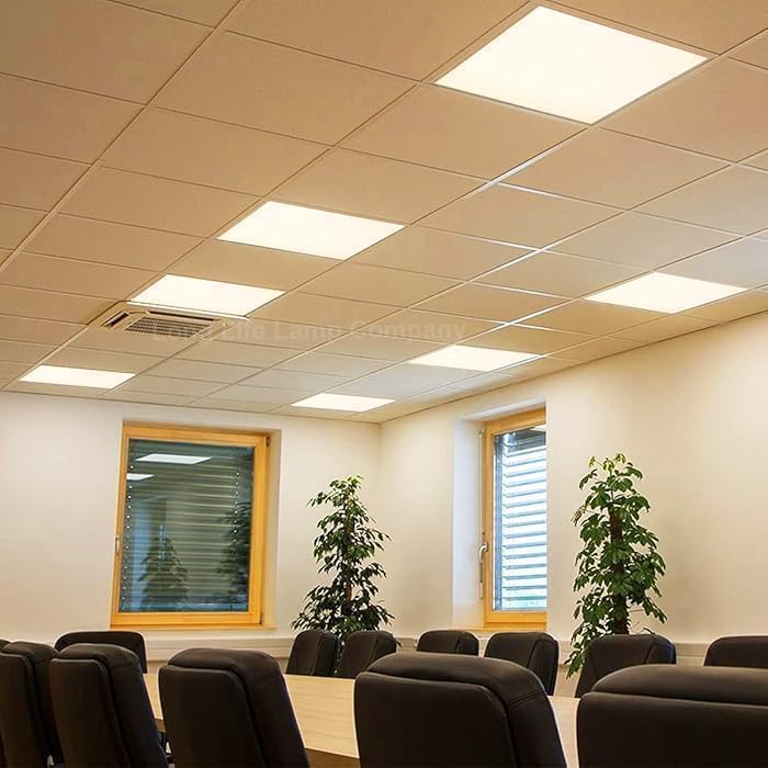 60x60cm LED Panel Light 80W - Ultra Slim Square Ceiling Light (Pack of 2) - Warm White - Image 2