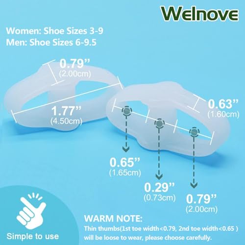 Welnove Pack of 12 Bunion Corrector Toe Separators with 2 Loops Big Toe Spacer Suitable for Bunion and Overlap Toe White - Image 5