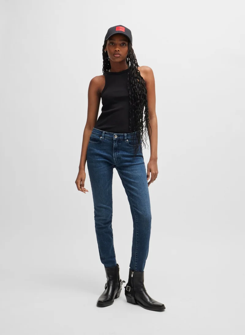 HUGO Skinny-fit jeans in blue stretch denim