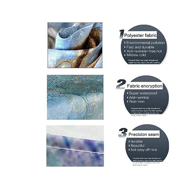 SOLARAE Shower Curtains, Durable Fashion Curtain, Waterproof Polyester Fabric Bathroom Shower Curtain, Bathroom Shower Curtain Liner Mildew-Resistant Anti-Bacterial 3D Digital Printing - Image 2