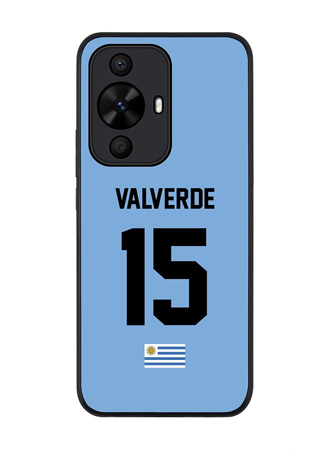 Stylizedd Rugged Black edge case for Huawei nova 12s / Huawei nova 11/ Huawei nova 12 Lite 4G,Slim fit Cover - Football Team - Uruguay ,Player Name - Valverde - Image 1
