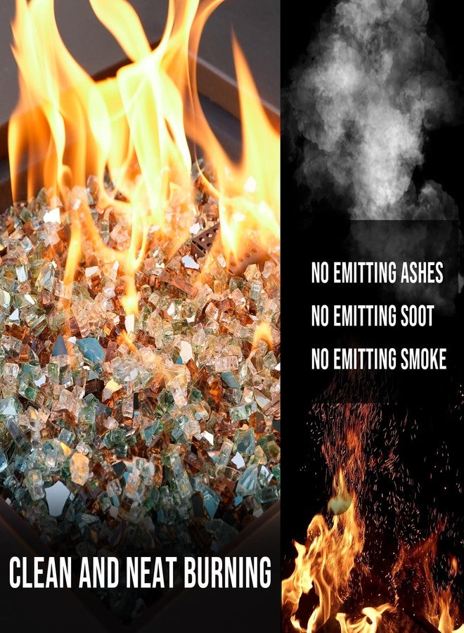 Skyflame زجاج ناري مخلوط من سكاي فليم، وزن 10 أرطال، مناسب لحفر النار والمواقد وتنسيق الحدائق، مقاس 1/4 بوصة، ذهبي، أخضر فاتح، نحاسي، عاكس - Image 3