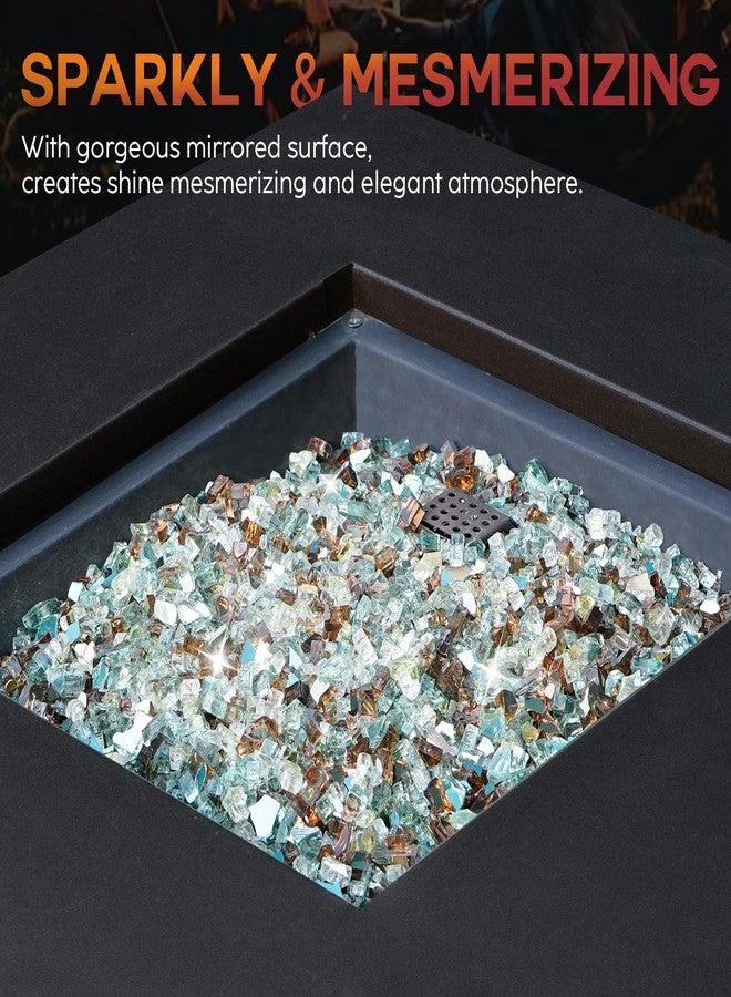 Skyflame زجاج ناري مخلوط من سكاي فليم، وزن 10 أرطال، مناسب لحفر النار والمواقد وتنسيق الحدائق، مقاس 1/4 بوصة، ذهبي، أخضر فاتح، نحاسي، عاكس - Image 5