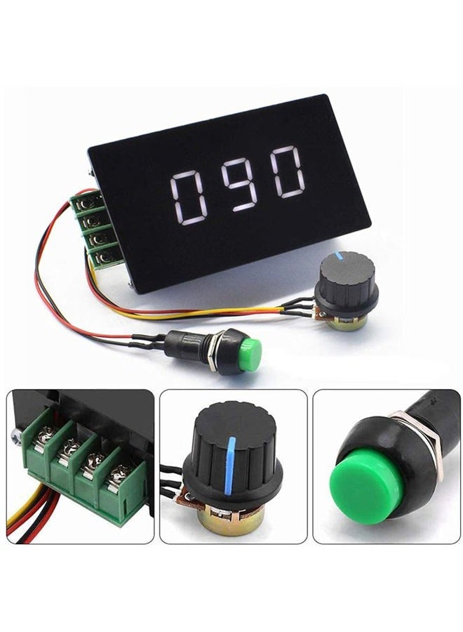 Puly PWM DC 6-60V 12V 24V 36V 48V 30A 1500W PWM DC Motor Speed Controller Speed Adjustable Stepless Governor Regulator, Motor Speed Controller with Start Stop Switch with Digital Display - Image 2