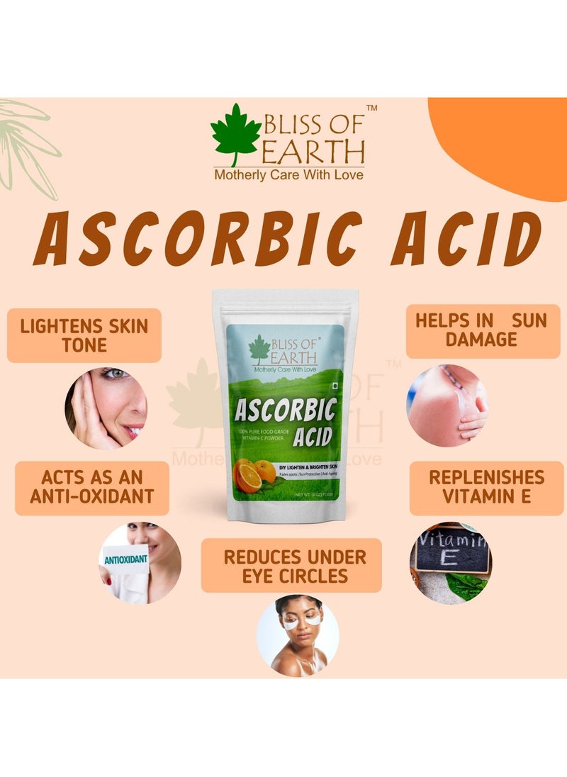 BLISS OF EARTH Bliss of Earth 4 oz Ascorbic Acid Powder Pure Food Grade Vitamin C Rich Powder For Skin face Cosmetic and DIY Products 113GM  - Image 2