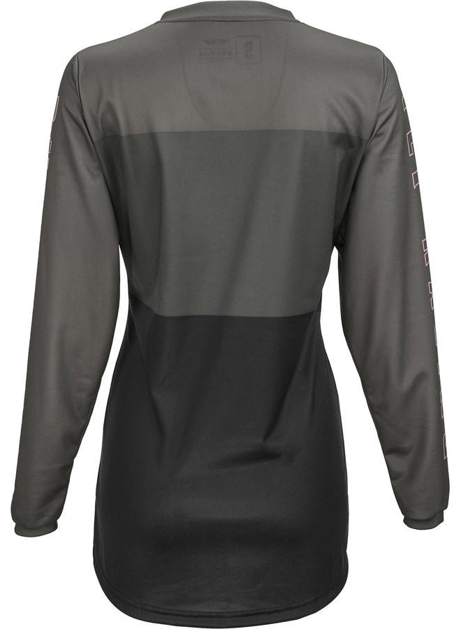Fly Racing 2022 Youth Women's F-16 Jersey (Grey/Black/Pink, Youth X-Large) - Image 3