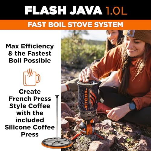 Jetboil Flash Java 10L Portable Fast Boil Stove with Silicone French Press and 1Step Auto Ignition for Camping and Backpacking PropaneIsobutane Burner with Cooking Cup Topo - Image 3