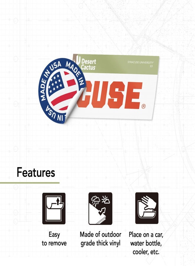 Desert Cactus Syracuse University Vinyl Decal Laptop Water Bottle Car Scrapbook Sticker (IND 13) - Image 4