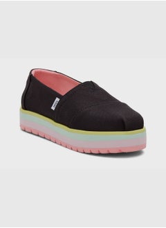 TOMS Black Canvas Youth Alp Platform Espedrille  - Image 2