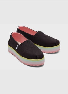 TOMS Black Canvas Youth Alp Platform Espedrille  - Image 3