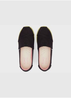 TOMS Black Canvas Youth Alp Platform Espedrille  - Image 4