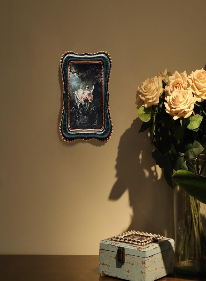 YULINK 4x6 Vintage Picture Frame, Antique Blackish Green Ornate Photo Frame, for Tabletop and Wall Display, Decorative Retro Home Decor, Old Fashioned Photo Gallery Art - Image 4