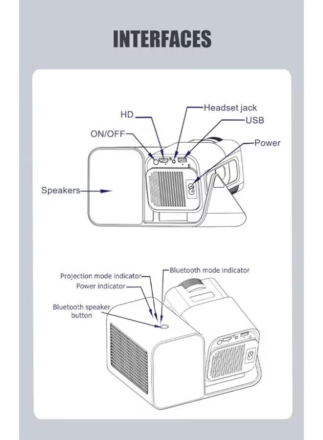 TIGER HT36 4K Android 11.0 WiFi Projector with 4000mAh Battery, Bluetooth Connectivity, Dual Band 5G, Manual Focus, HD Input, Portable Home Theater System for Movies, Gaming, and Presentations, High-Definition Display for Indoor and Outdoor Use - Image 3