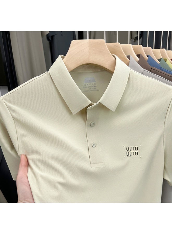 Uji High-End Short Sleeve Polo Shirt for Middle-Aged Men Casual Turn-down Collar Seamless Comfortable Summer Half Sleeve Top - Image 1
