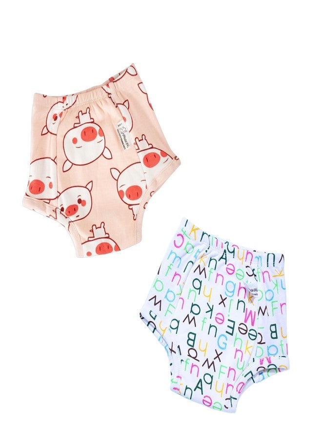 Snugkins Padded Underwear for Babies and Toddlers 3-4 years with 4 Layers of Cotton Padding Potty Training Pull Up Pant & Diaper-Free Time Pack of 2 - Image 1