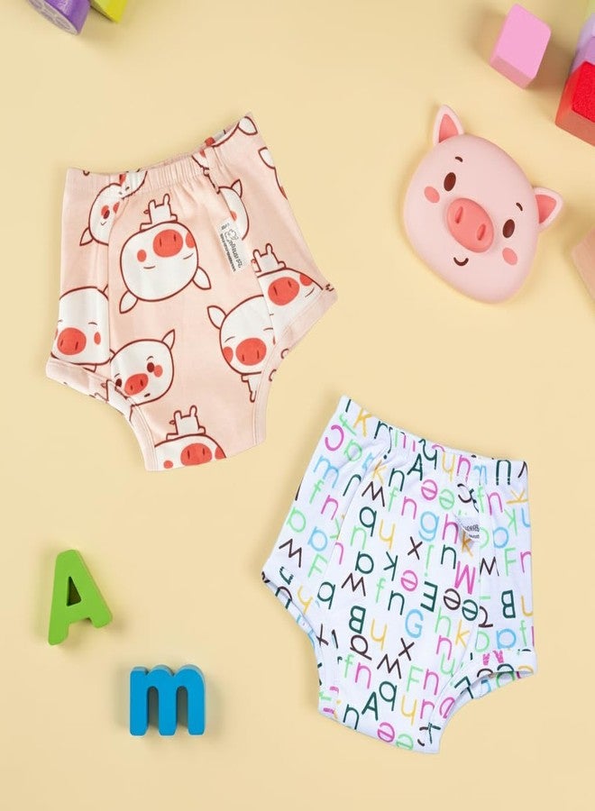 Snugkins Padded Underwear for Babies and Toddlers 3-4 years with 4 Layers of Cotton Padding Potty Training Pull Up Pant & Diaper-Free Time Pack of 2 - Image 2