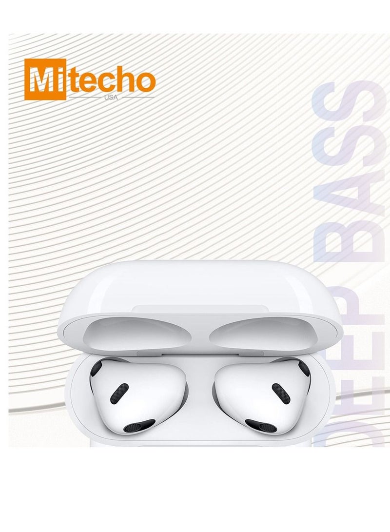 Mi Techo iPhone 15 full coverage clear tempered glass screen protector and deep bass wireless bluetooth earphone Combo - Image 3