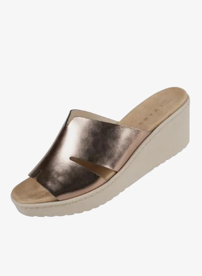 Zayna Platin 221-375 Zayna Ladies Wedge Sandals Milan 21508T Platin for Women | Best Price UAE