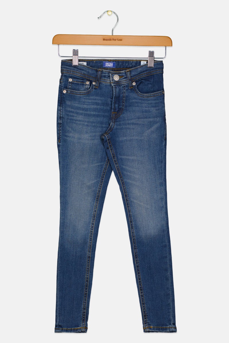 Jack Jones Kids Boy Skinny Fit Wash Stretchable Denim Jeans, Blue - Image 1