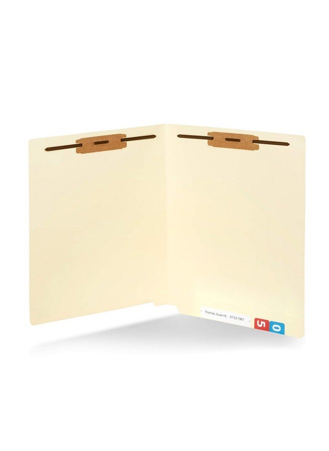 Blue Summit Supplies Blue Summit Supplies Heavyweight Manila Fastener File Folders with End Tabs, Reinforced Straight Cut End Tab Folders with 2 Fasteners, Standard Medical File Folders, Letter Size, Manila, 50 Pack  - Image 1