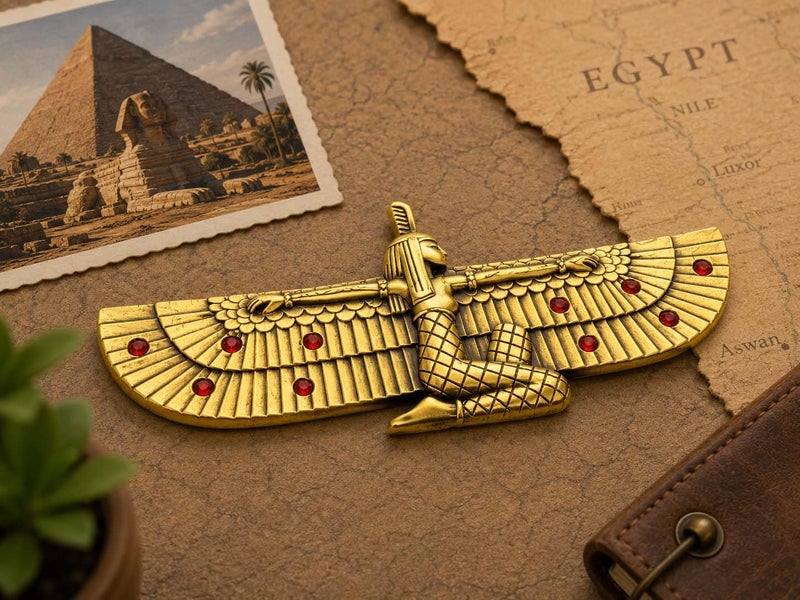 Immatgar Pharaonic Fridge Magnet - Egyptian Souvenir Ancient Egypt Ornament - from Metal (iisis - Burnt Yellow) - Image 2