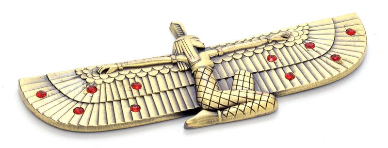 Immatgar Pharaonic Fridge Magnet - Egyptian Souvenir Ancient Egypt Ornament - from Metal (iisis - Burnt Yellow) - Image 1