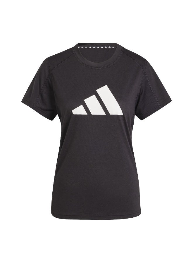 Adidas We Logo T Black Training T-Shirts For Women XS - Image 1