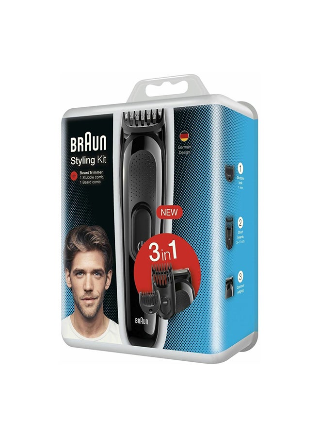 BRAUN 3in1 Styling Kit Wet And Dry Bread Trimmer Set SK2000 Black - Image 1