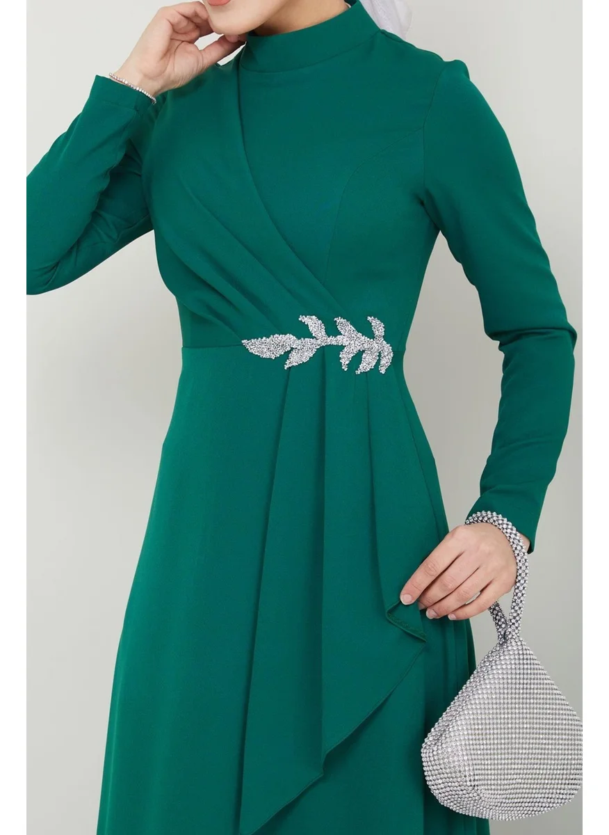Esilanur Rana Hijab Evening Dress Emerald