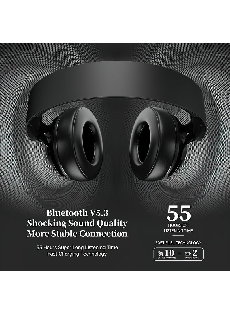 P1 Heavy Bass Wireless Bluetooth Headset for Sports, for Phone/PC Gaming Earpiece Bluetooth Headphones (Black) - Image 5