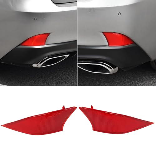 Abodvu Rear Bumper Reflector Compatible with Lexus IS250 2014-2015 IS350 2014-2016,Left Driver & Right Passenger Side Red Marker Trim for 8192053051 8192053050,Back Reflector Light W/O Bulb,1 Pair - Image 1