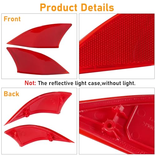 Abodvu Rear Bumper Reflector Compatible with Lexus IS250 2014-2015 IS350 2014-2016,Left Driver & Right Passenger Side Red Marker Trim for 8192053051 8192053050,Back Reflector Light W/O Bulb,1 Pair - Image 5