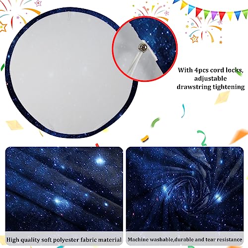 AOFOTO 6.5x6.5ft Nebula Round Photo Backdrop Cover for Photography Outer Space Galaxy Night Starry Sky Background Universe Theme Newborn Baby Shower Birthday Party Cake Smash Decor Photo Shoot Props - Image 5