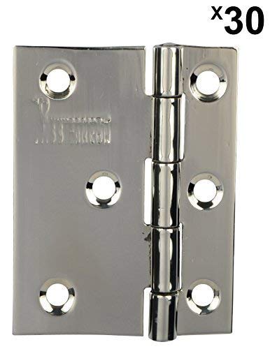 s siskcon design quality innovation ssiskcon 3 x 275mm x 10mm Gauge 17mm Thick Pack of 30 Stainless Steel Heavy Cabinet Door Cut Hinges Premium Lubrication Riveted Head Durability Mirror Polished Finish  - Image 4