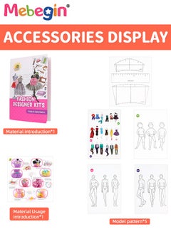 MEBEGIN 378 Pcs Fashion Designer Kits, DIY Arts Crafts Sewing Kit with 2 Reusable Mannequins and Accessories, Doll Clothes Craft Kits, Safe Creative Play for Girls, Imaginative Game, Suitable for All Levels of Inexperienced Skills, Fun Gift for Creative Girls  - Image 4