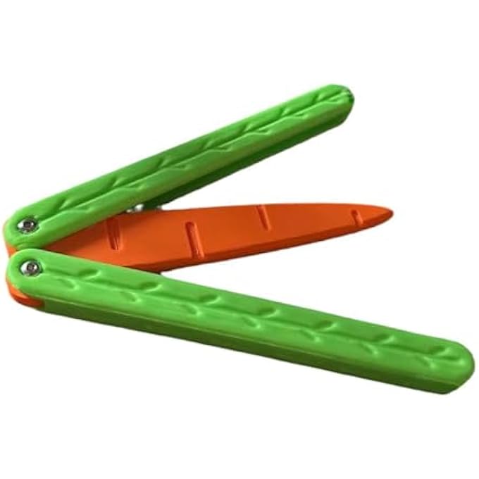 Denash 3D Printed Carrot Knife, Foldable Cute Stress Relief Toy Portable High Safety Plastic Knife for Family Game Party Fathers Husbands Boyfriends - Image 1