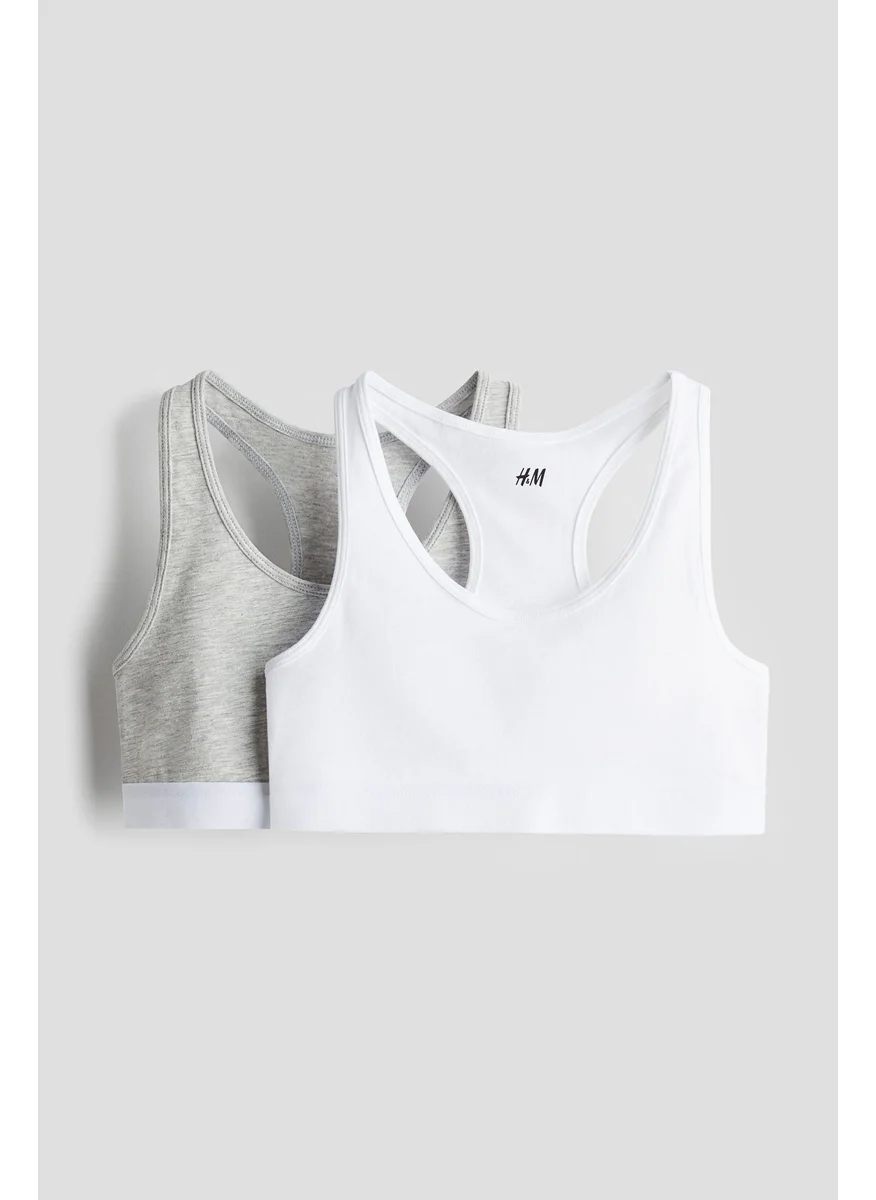 H&M 2-Pack Cotton Jersey Crop Tops