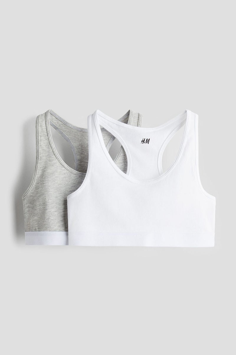 H&M 2-Pack Cotton Jersey Crop Tops - Image 1