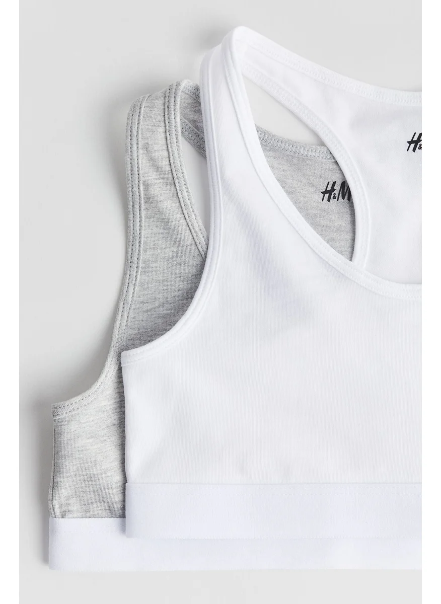 H&M 2-Pack Cotton Jersey Crop Tops