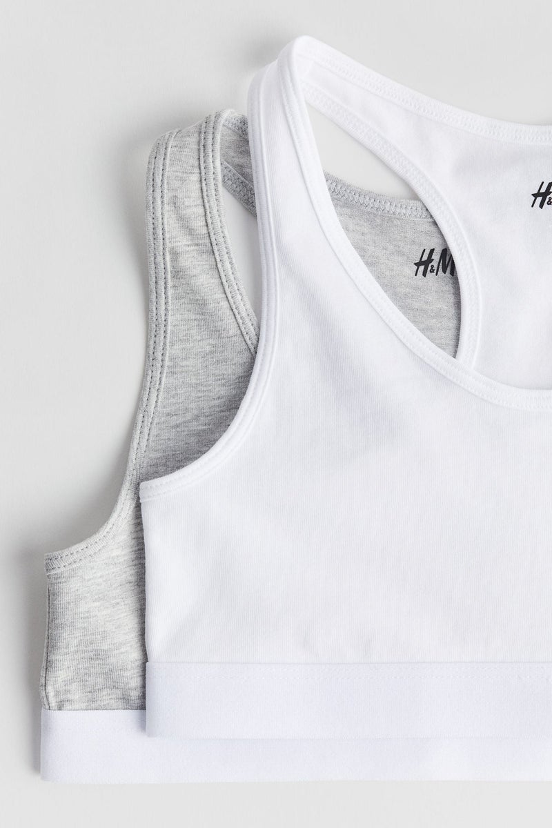 H&M 2-Pack Cotton Jersey Crop Tops - Image 2